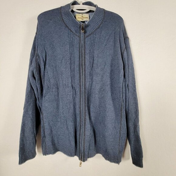 Tommy Bahama Other - Tommy Bahama Mens Relax Full-Zip Cardigan Sweater Jacket Large Blue Knit Cotton